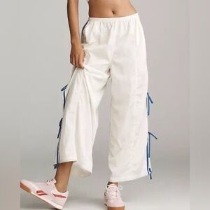 The Bowline Parachute Pants By Anthropologie Creme/Red stripe NWT